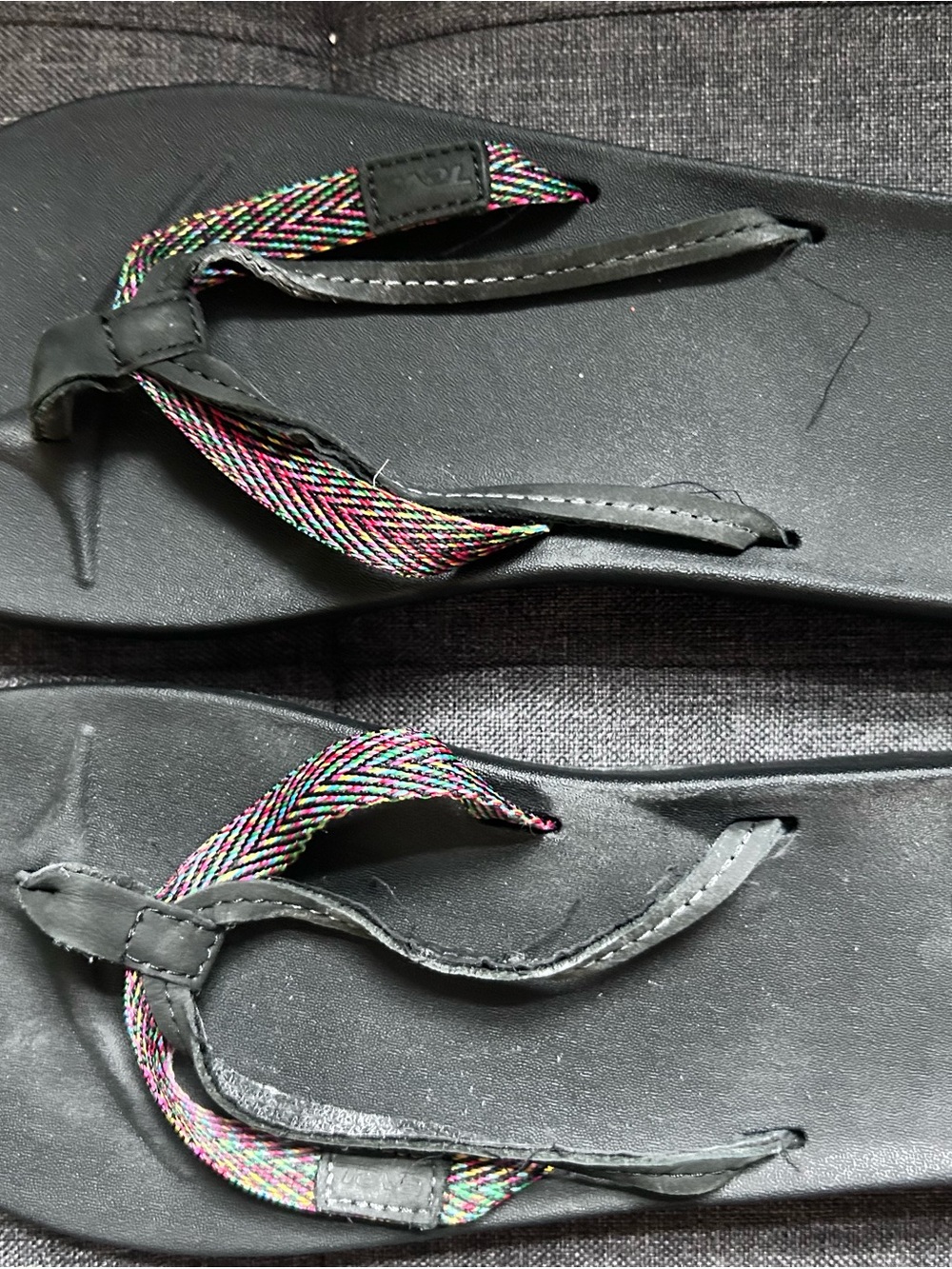 Teva Black Sandals with Multicolor Woven Straps
